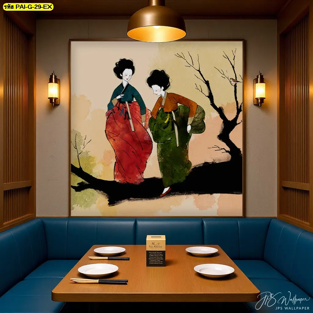 วอลเปเปอร์ผู้หญิงเกาหลี ตกแต่งร้านอาหารเกาหลี สร้างความประทับใจลูกค้า