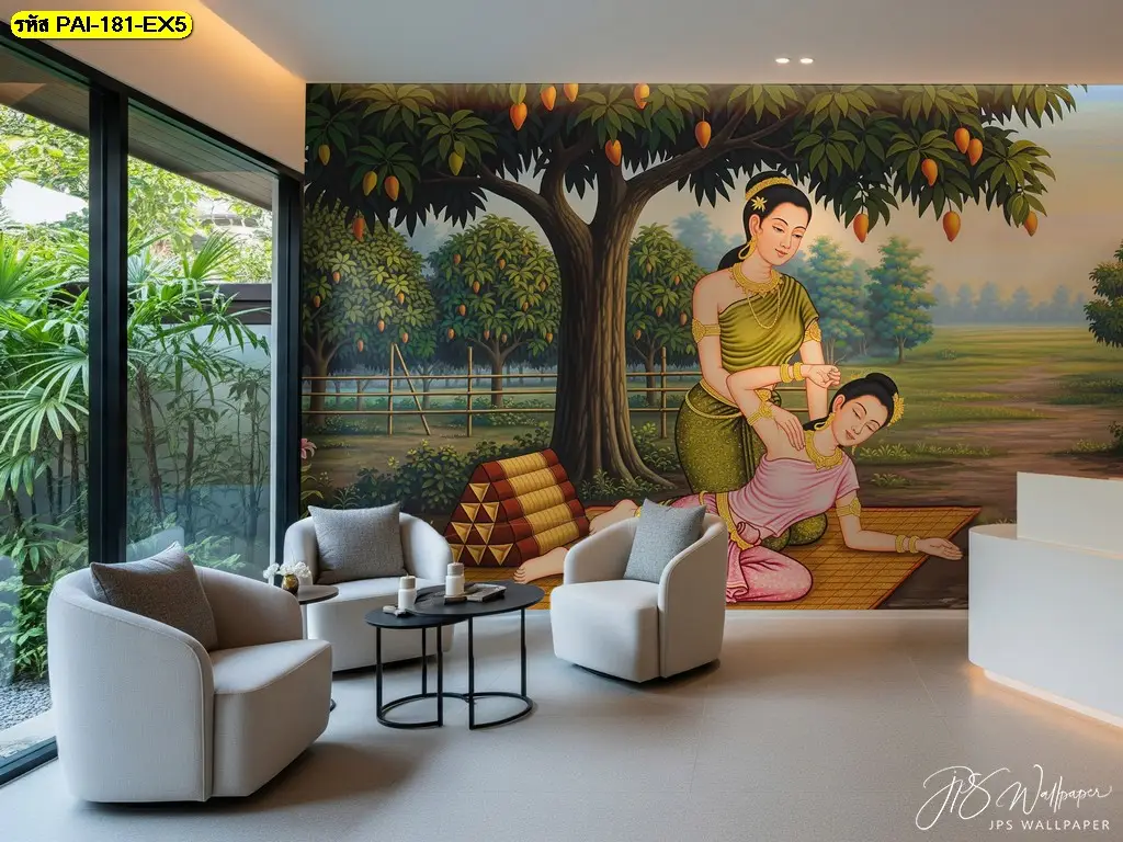 ตกแต่งล็อบบี้ร้านสปา ร้านนวก ให้ประทับใจด้วย ภาพติดผนังลายนวดแผนไทยโบราณ