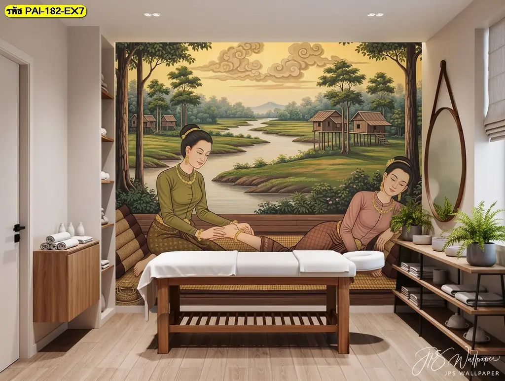 ตกแต่งร้านนวดแผนไทยให้โดดเด่นเหนือคู่แข่งด้วย Thai massage wallpaper วอลเปเปอร์แต่งร้านนวด