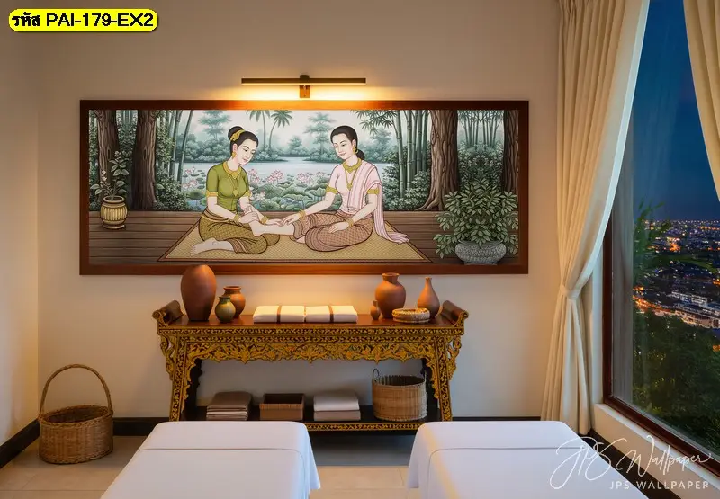 ภาพพิมพ์ตกแต่งร้านสปา ภาพนวดแผนไทย ที่ช่วยตกแต่งร้านนวด ร้านสปา 