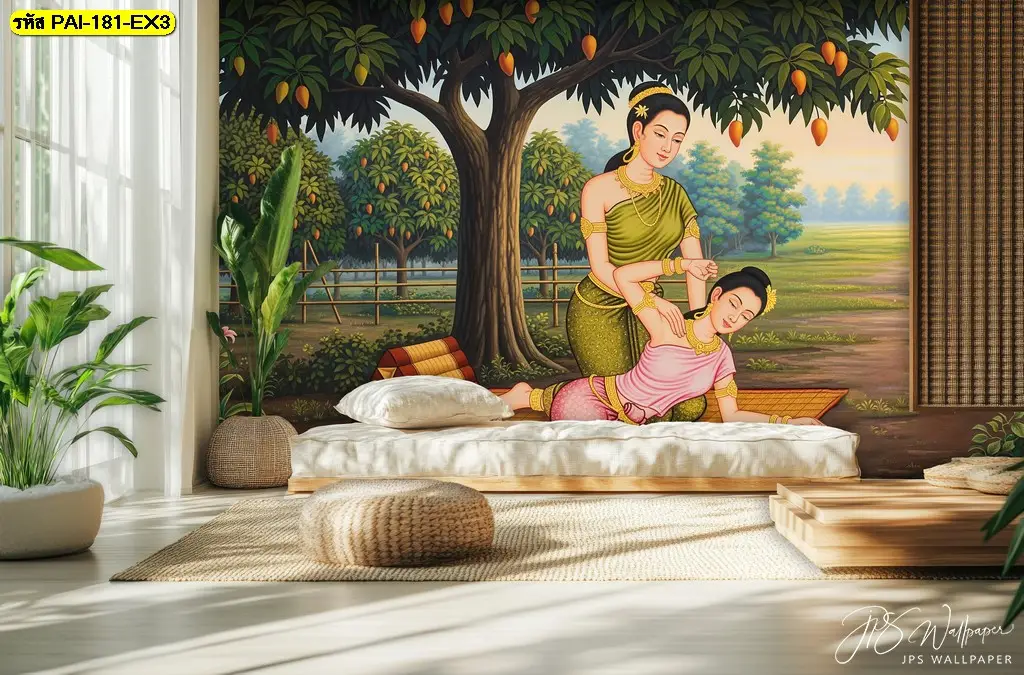ภาพติดผนังลายนวดแผนไทย สำหรับตกแต่งร้านนวดแผนไทยให้มีเอกลักษณ์