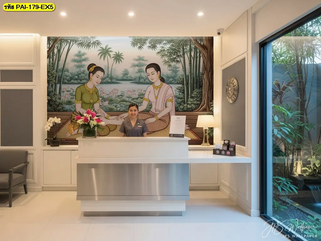 Thai massage wallpaper ตกแต่งร้านนวด ร้านสปา รีสอร์ทให้มีเอกลักษณ์