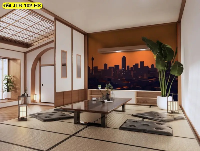 ตกแต่งร้านเพื่อสร้างบรรยากาศร้านอาหารญี่ปุ่น ด้วย วอลเปเปอร์ลายเมืองญี่ปุ่นกลางคืน