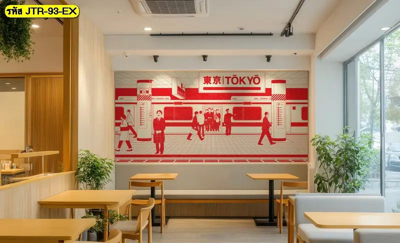 รับพิมพ์วอลเปเปอร์ติดผนังสำหรับคาเฟ่สไตล์ญี่ปุ่น บริการติดตั้งโดยทีมช่างมืออาชีพ