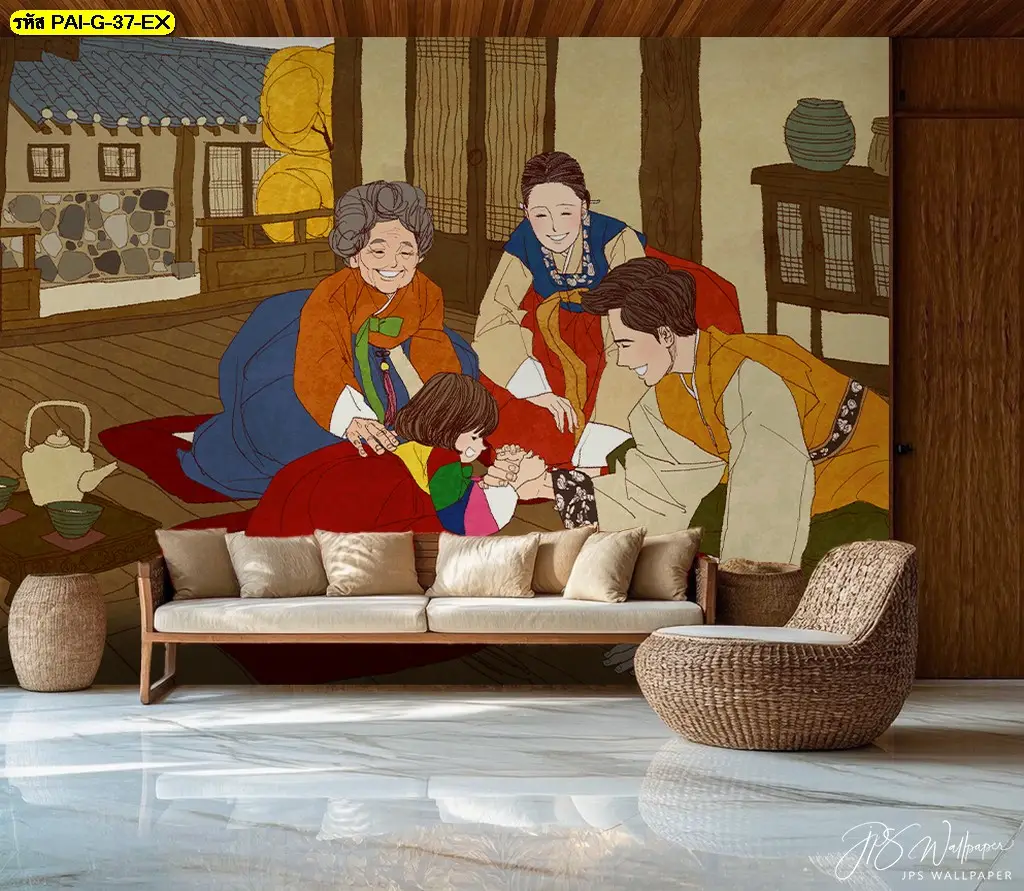 ภาพติดผนังศิลปะเกาหลีเพิ่มมูลค่าพื้นที่ร้านอาหารขนาดกลางใหญ่