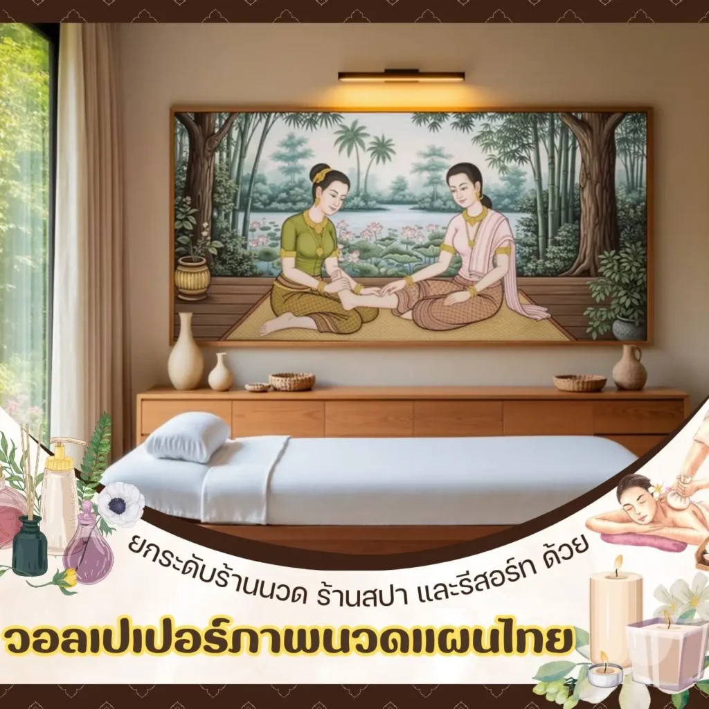 ร้านขายวอลเปเปอร์ รับพิมพ์ วอลเปเปอร์ภาพวาดติดผนังลายนวดแผนไทย