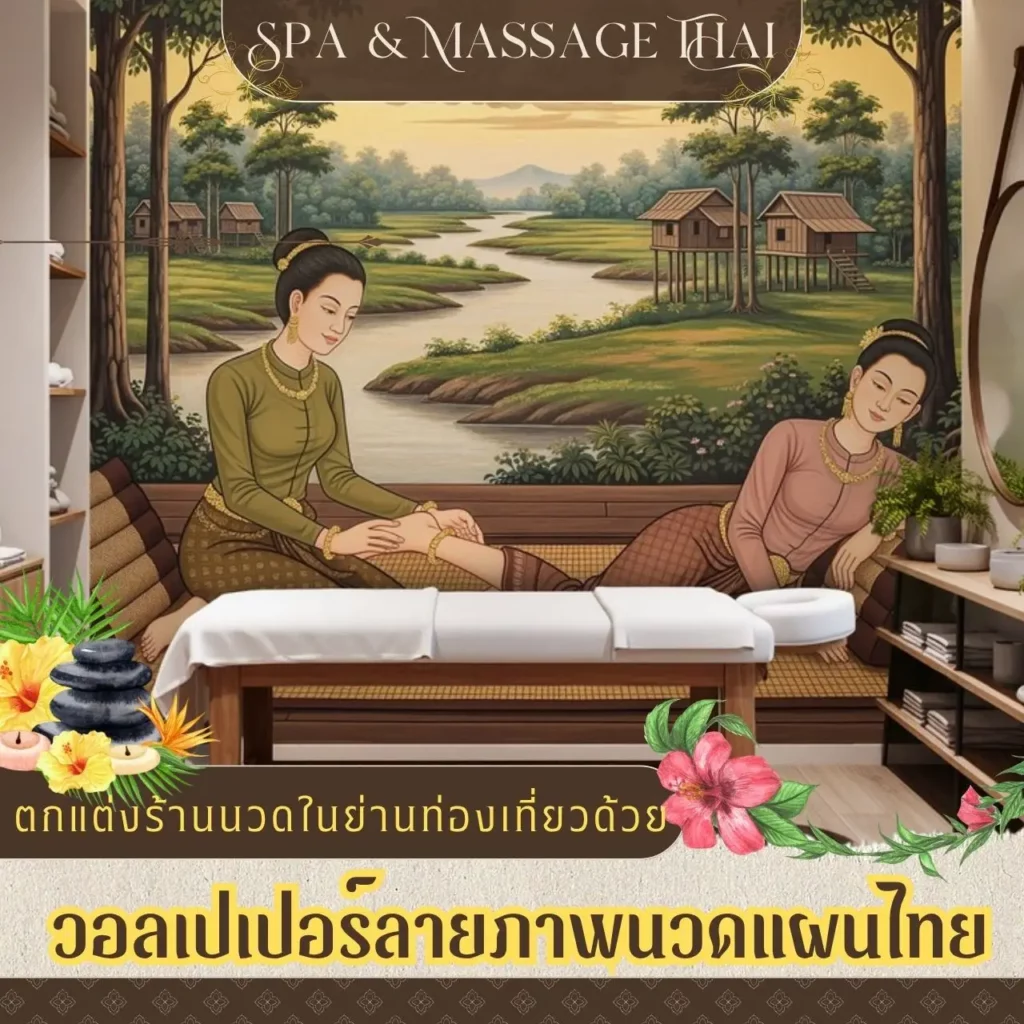 รับพิมพ์ วอลเปเปอร์ภาพนวดแผนไทย บริการติดตั้งวอลเปเปอร์โดยทีมช่างมืออาชีพ