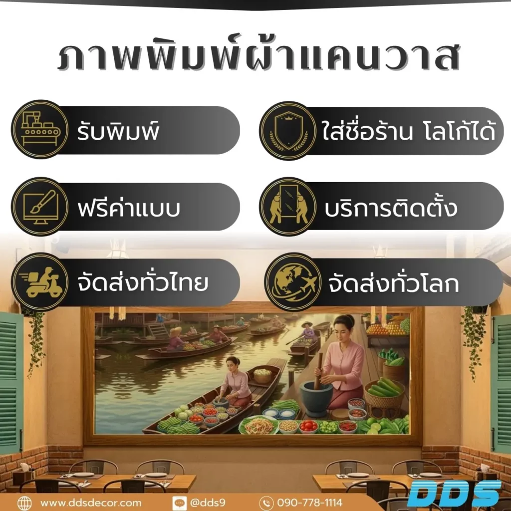 รับพิมพ์วอลเปเปอร์ ภาพแต่งร้านอาหารอีสาน ภาพแม่ค้าขายส้มตำติดผนัง วอลเปเปอร์แต่งร้านส้มตำ จัดส่งทั่วไทยและต่างประเทศ