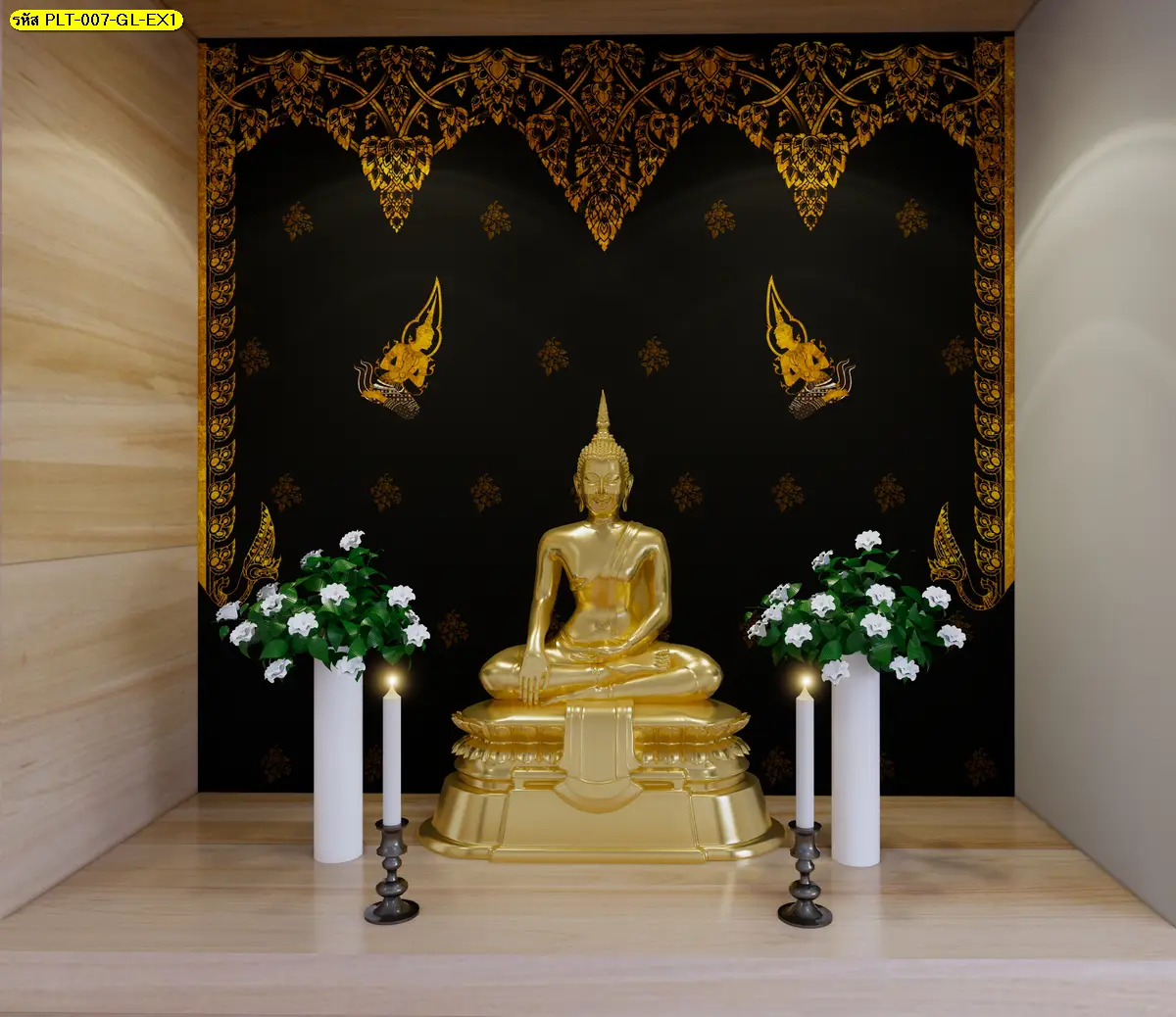 ภาพติดผนังลายเทพพนม ลายเทพชุมนุม เหมาะกับผนังห้องสวดมนต์