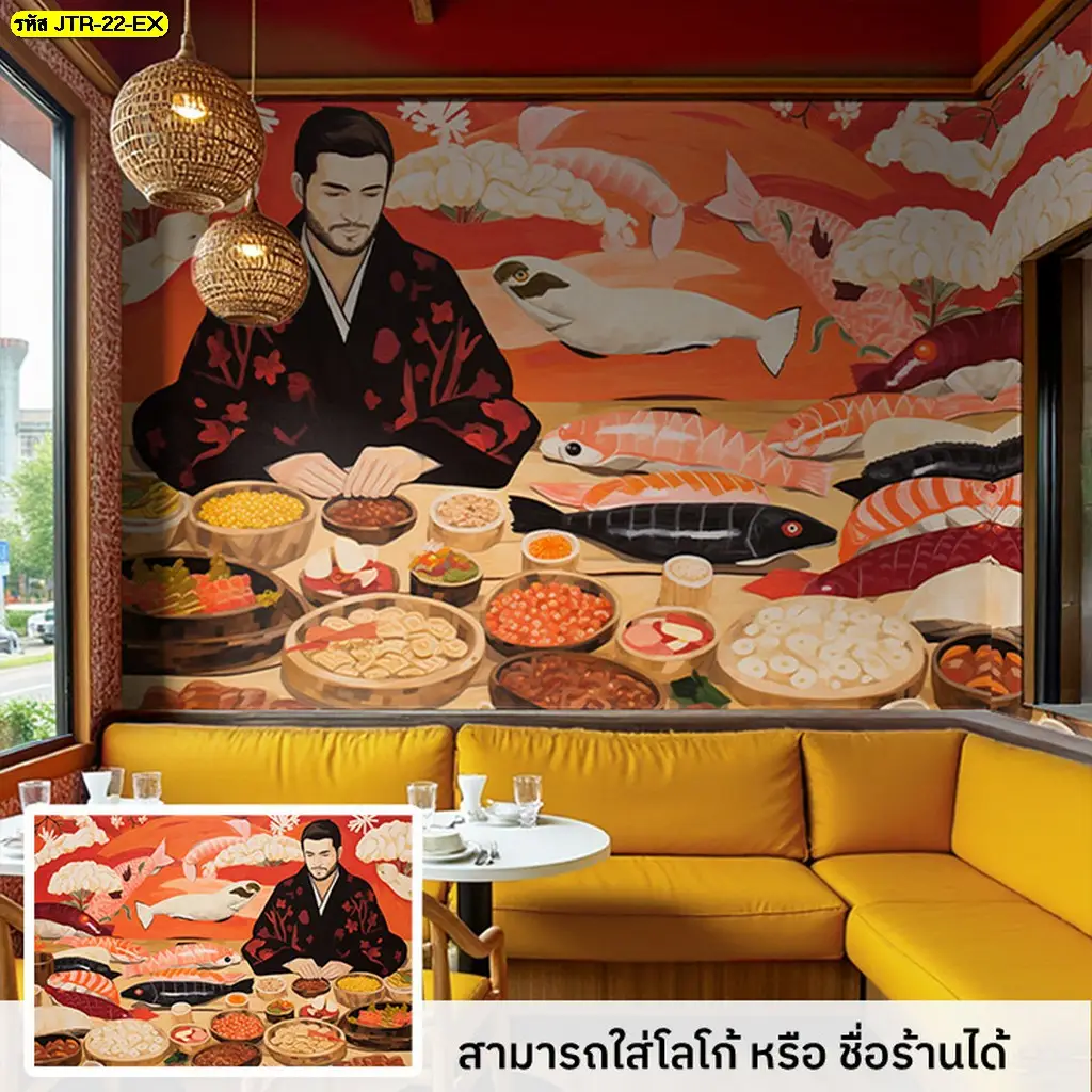 ภาพวาดญี่ปุ่นร่วมสมัยช่วยยกระดับร้านอาหารให้มีเอกลักษณ์เฉพาะตัว