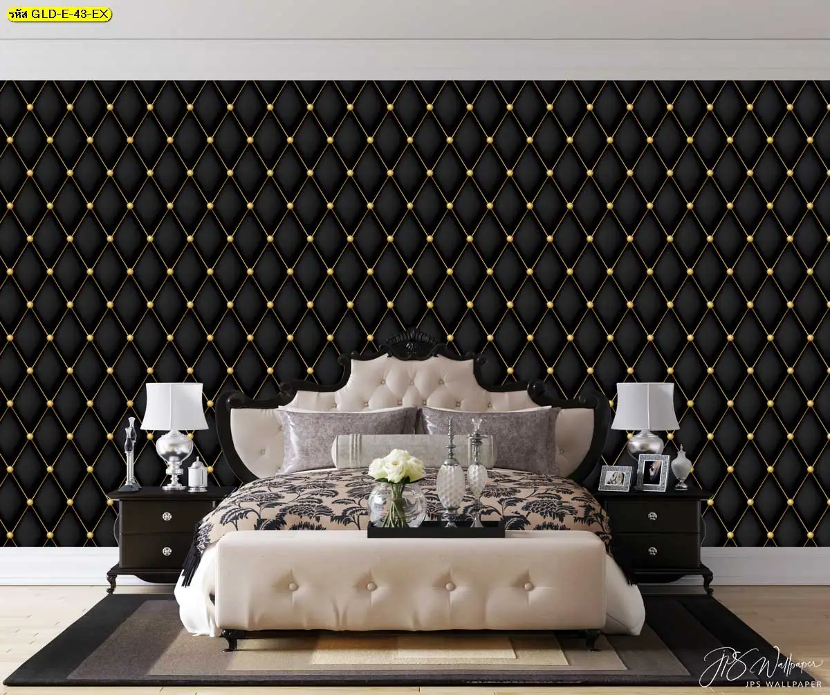 วอลเปเปอร์ลายหลุยส์ สร้างจุดเด่น Accent Wall ในห้องนอน