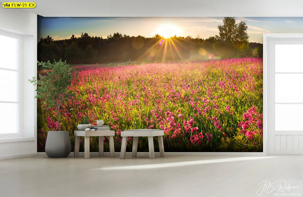 วอลเปเปอร์ภาพถ่ายดอกไม้ช่วยยกระดับบรรยากาศร้านอาหารให้ดูหรูหรา