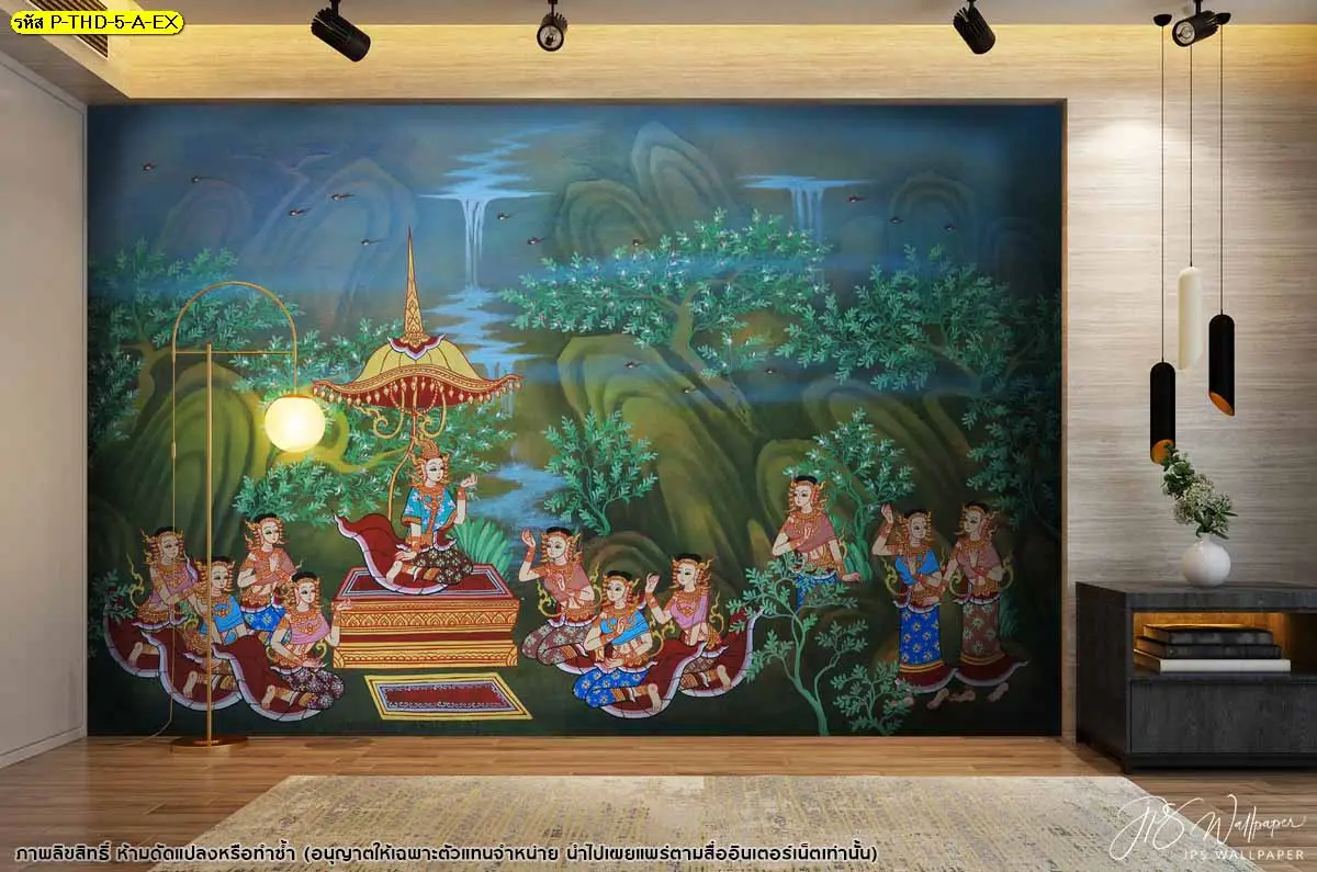 ภาพติดผนังตกแต่งห้องพระ ลายรจนาชมสวน งานศิลป์ไทยที่ทุกสายตาจดจำ