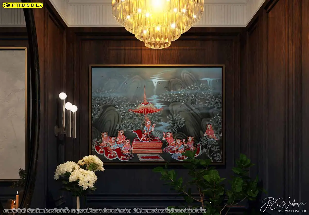 วอลเปเปอร์ลายรจนาชมสวน เติมเต็มบุญบารมีให้ห้องพระอย่างมีศิลป์