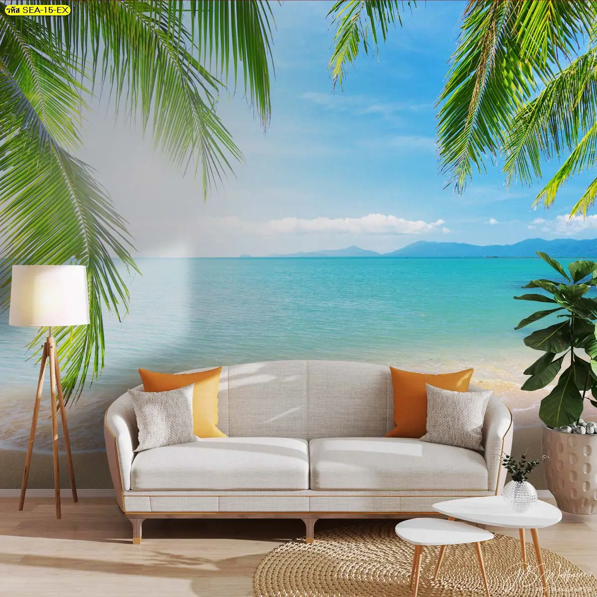 จำหน่าย วอลเปเปอร์ภาพทะเล Summer Vibes ออกแบบตกแต่งห้องพัก ริมทะเล