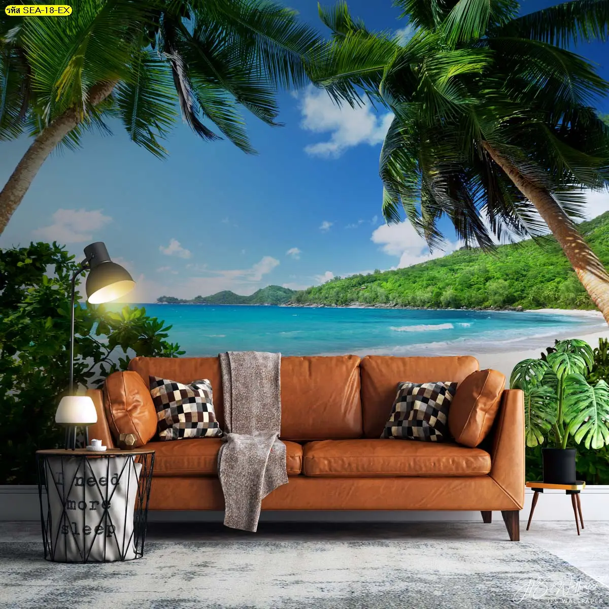 วอลเปเปอร์ลายทะเล Summer Vibes รับผลิต สำหรับรีสอร์ทริมทะเล