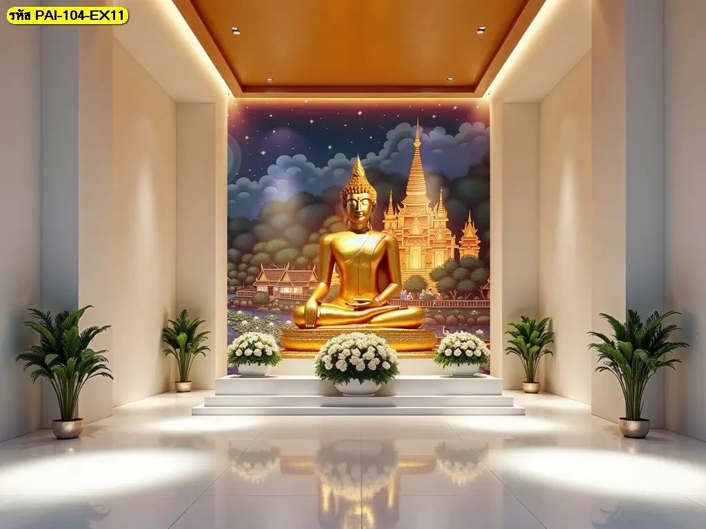 วอลเปเปอร์เสริมการเรียนรู้ ลายพุทธประวัติ สั่งพิมพ์ได้ตามขนาด