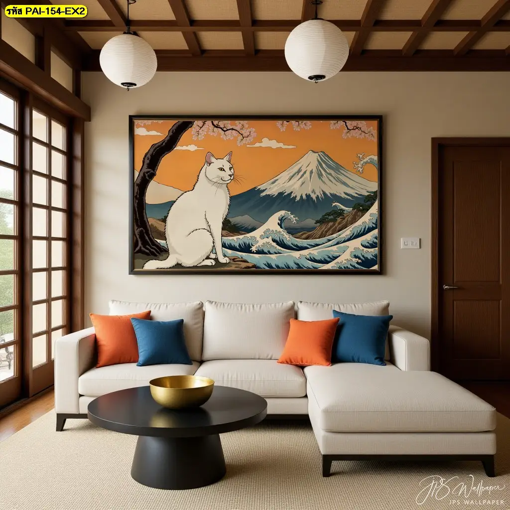ภาพพิมพ์ลายแมวญี่ปุ่นตกแต่งร้าน ตอบโจทย์สวยงามและคงทนในงานตกแต่ง