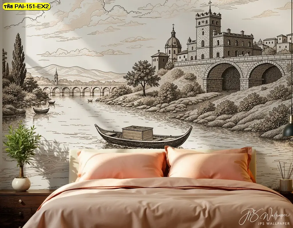 สร้างบรรยากาศสงบและอบอุ่นในห้องนอนด้วยภาพวาดวิวเมืองยุโรปที่ชวนฝัน