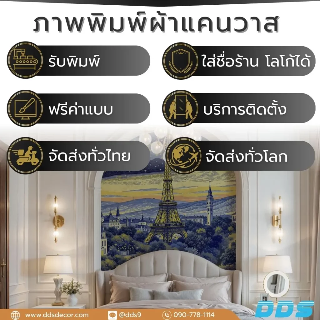 วอลเปเปอร์ลายภาพวาดลายหอไอเฟล ติดผนัง สไตล์วินเทจ จากโรงงานผู้ผลิต