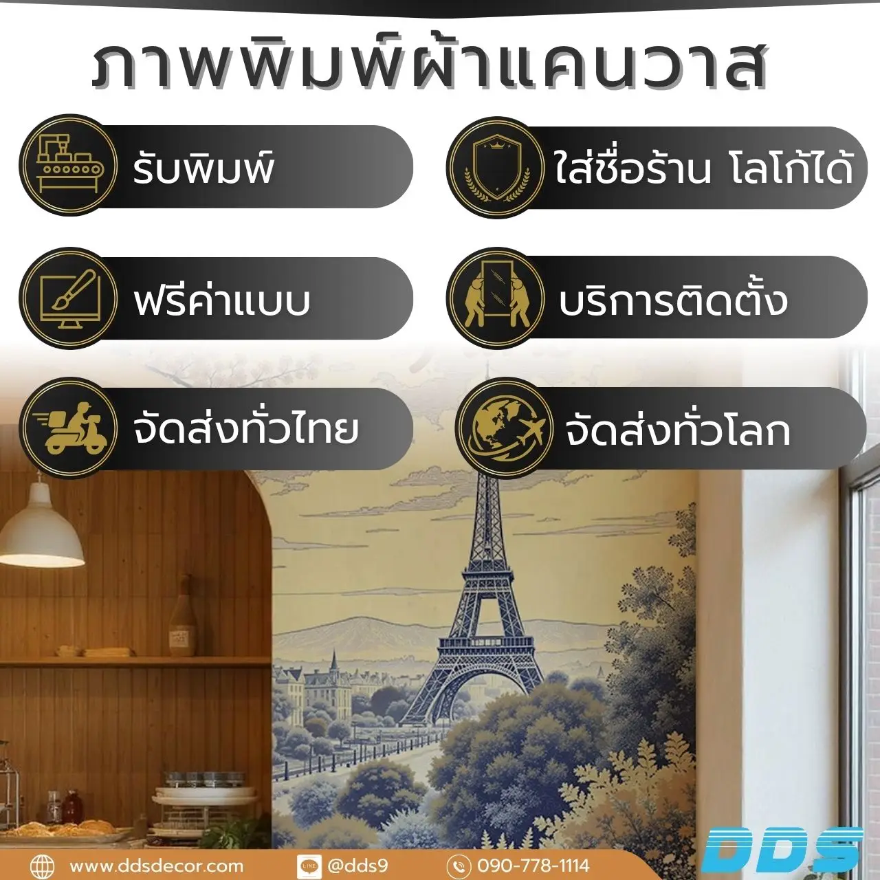 ภาพวาดหอไอเฟลติดผนังสไตล์วินเทจ คุณภาพศิลปะที่คุณสัมผัสได้จริง

