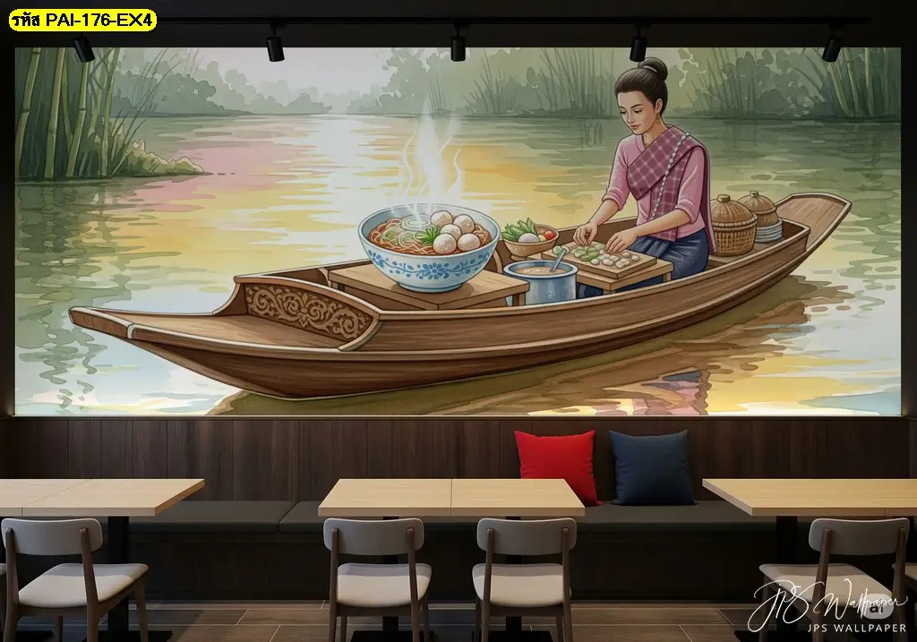 ภาพพิมพ์ติดผนังตกแต่งร้านก๋วยเตี๋ยวที่ใช้วัสดุคัดสรรเพื่อความคงทนและสวยงาม