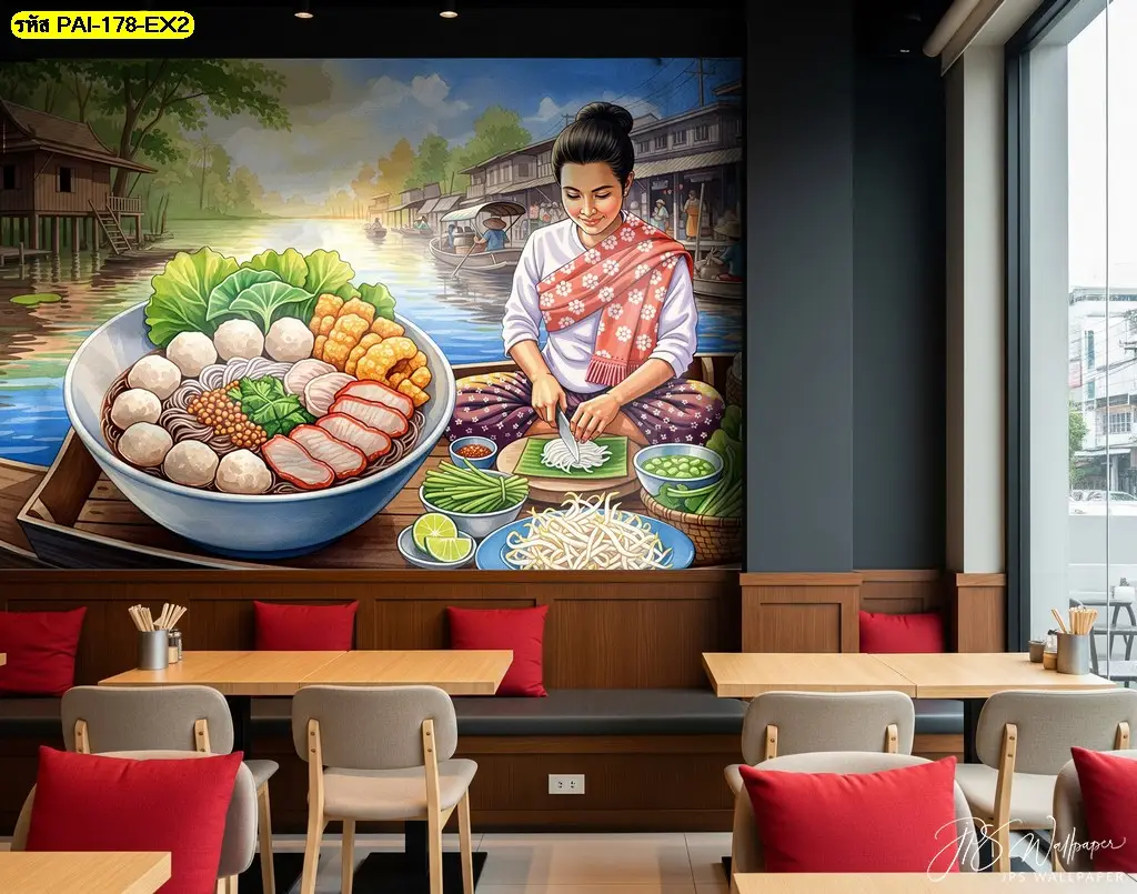 ภาพพิมพ์ติดผนังตกแต่งร้านก๋วยเตี๋ยว ที่ส่งมอบความเป็นศิลปะไทยสู่ทุกพื้นที่ร้าน