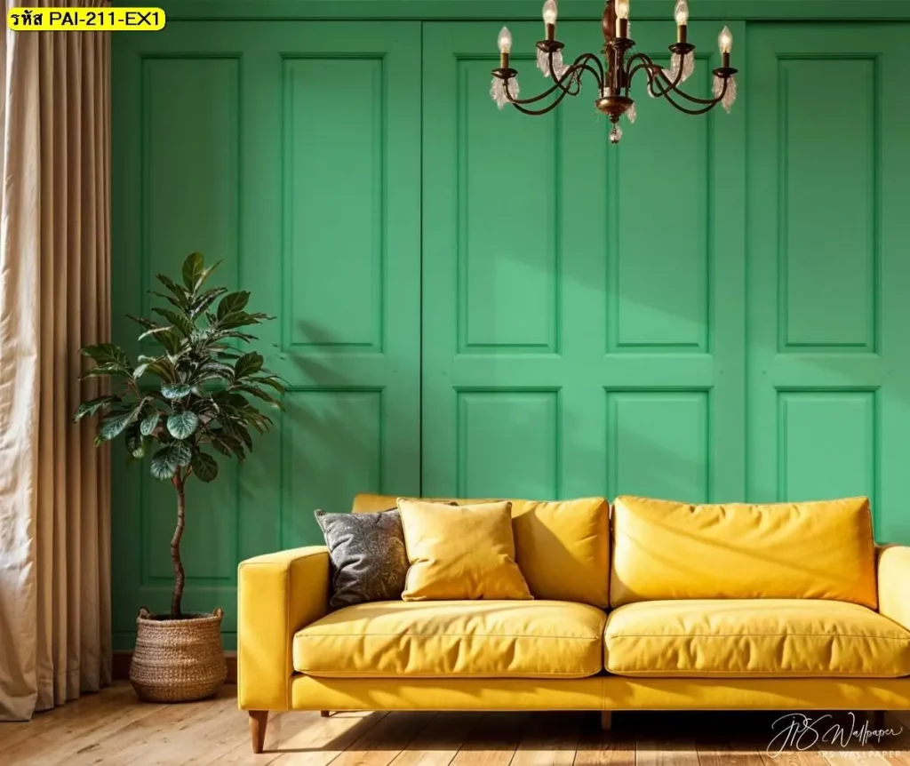 วอลเปเปอร์กรุผนังไม้แนวตั้ง รับพิมพ์และบริการติดตั้ง เหมาะกับร้านที่มีผนังกว้างและต้องการความเป็นระบบ