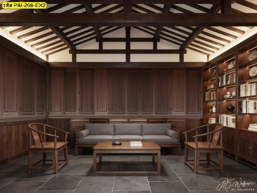 วอลเปเปอร์กรุผนังไม้สไตล์ไทย รับพิมพ์ตามขนาดจริง พร้อมติดตั้งเป็นไอเดียแต่งผนังที่สะท้อนความเป็นไทยอย่างร่วมสมัย