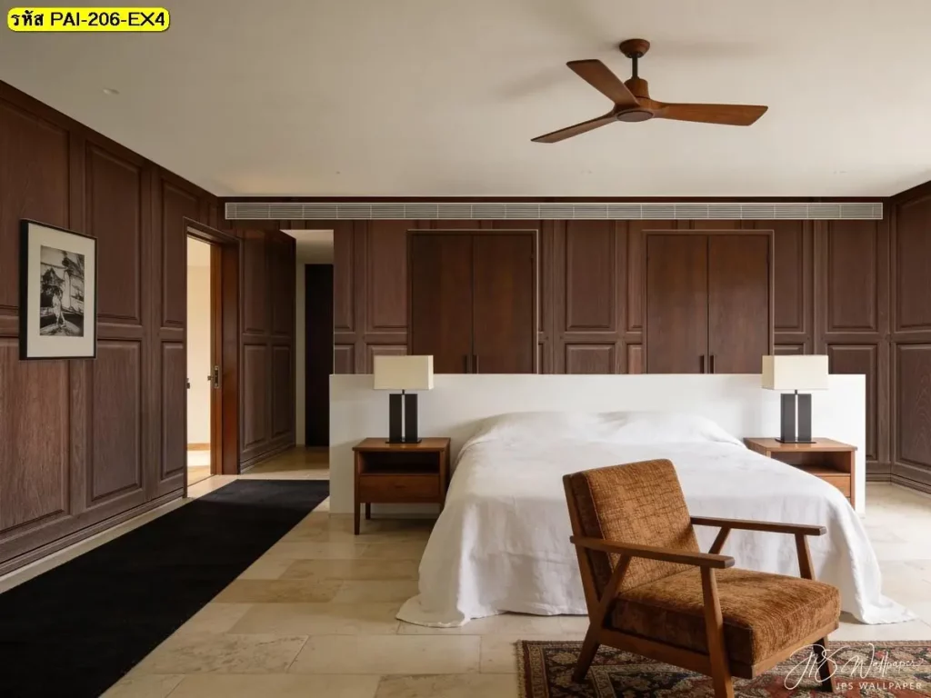 ภาพติดผนังกรุผนังไม้แนวธรรมชาติ รับพิมพ์และติดตั้ง เป็นไอเดียผนังไม้สไตล์อบอุ่นสำหรับพื้นที่พักผ่อน