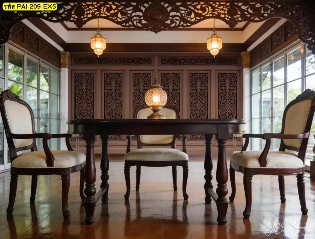 วอลเปเปอร์กรุผนังไม้สไตล์ไทย รับพิมพ์และบริการติดตั้ง ช่วยให้ผนังดูเรียบ อบอุ่น และเข้ากับบริบทไทย