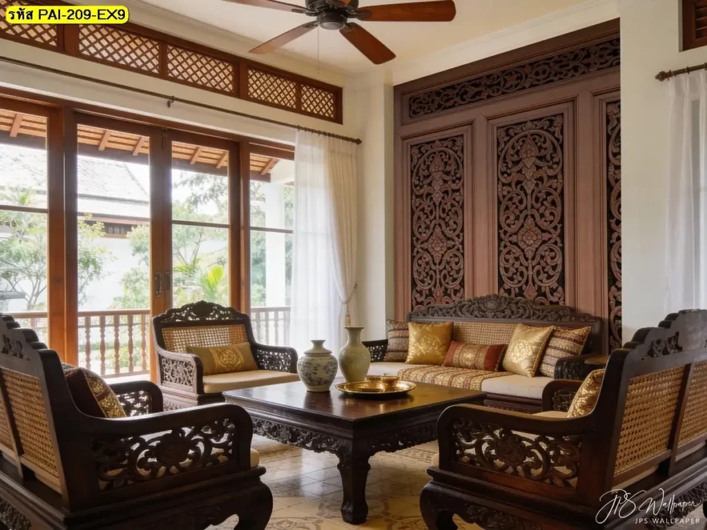 ภาพติดผนังไม้ลายไทยประยุกต์ รับพิมพ์และบริการติดตั้ง ช่วยถ่ายทอดอารมณ์ไทยแบบร่วมสมัย