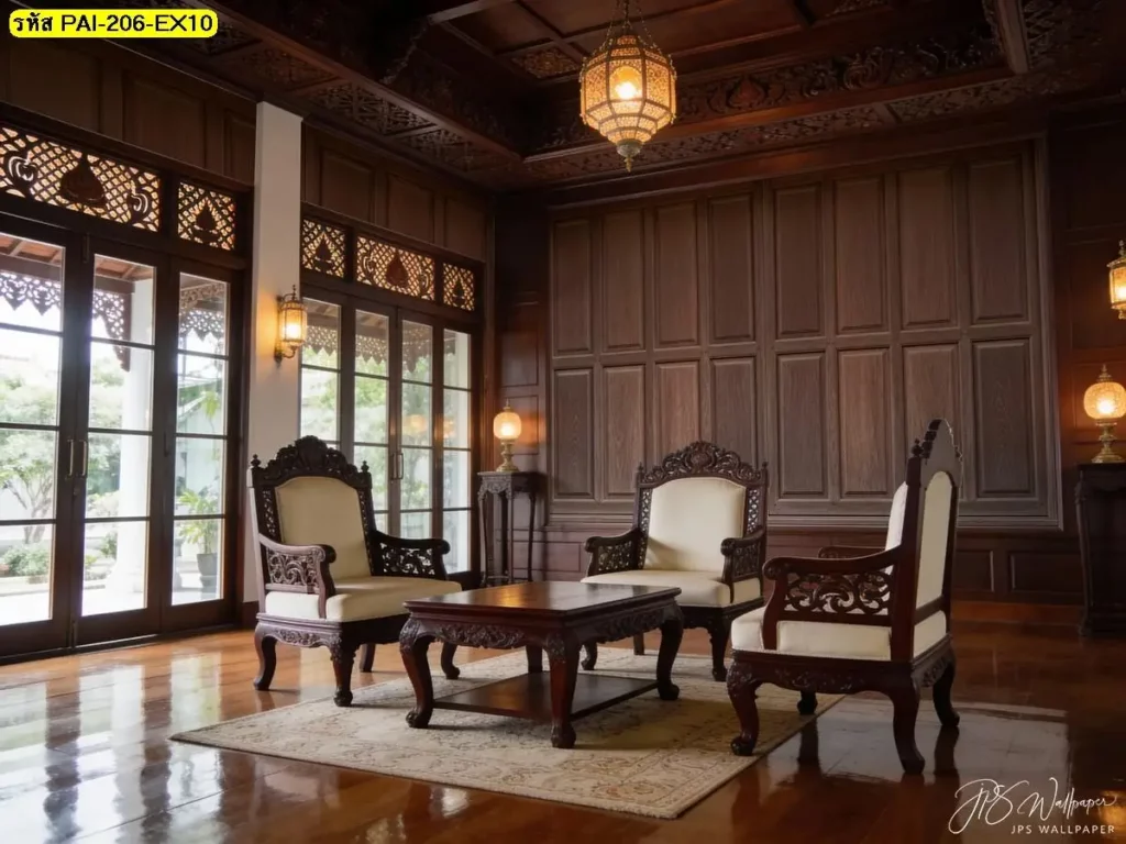 ภาพติดผนังไม้ลายไทยประยุกต์ รับพิมพ์และบริการติดตั้ง ช่วยถ่ายทอดอารมณ์ไทยอย่างนุ่มนวล